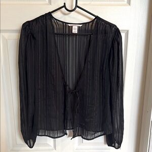 Victoria's Secret Tie-front Sheer long sleeve top